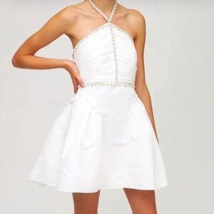 XS Self Portrait White Mini Dress Bridal